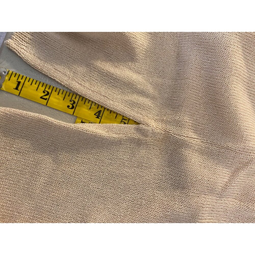 Vintage Laura by Alyzia Skirt Set Beige Short Sleeve Top Buttons Knit 14 Petite - Picture 16 of 16